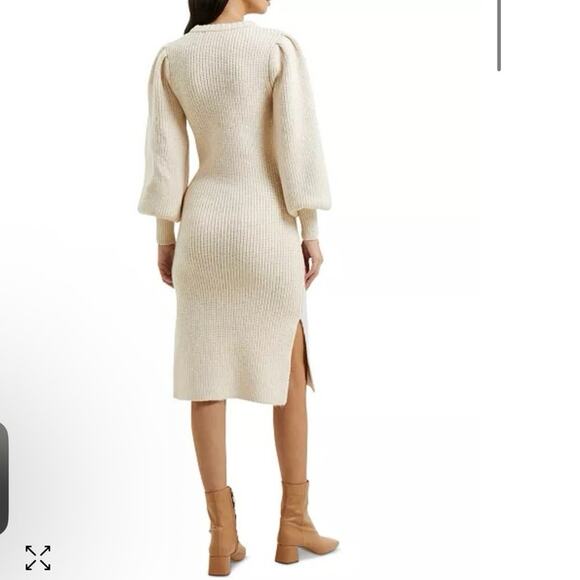 French Connection Women's Kessp Puff-Sleeve Midi Sweater Dress XS NWT - Picture 6 of 13